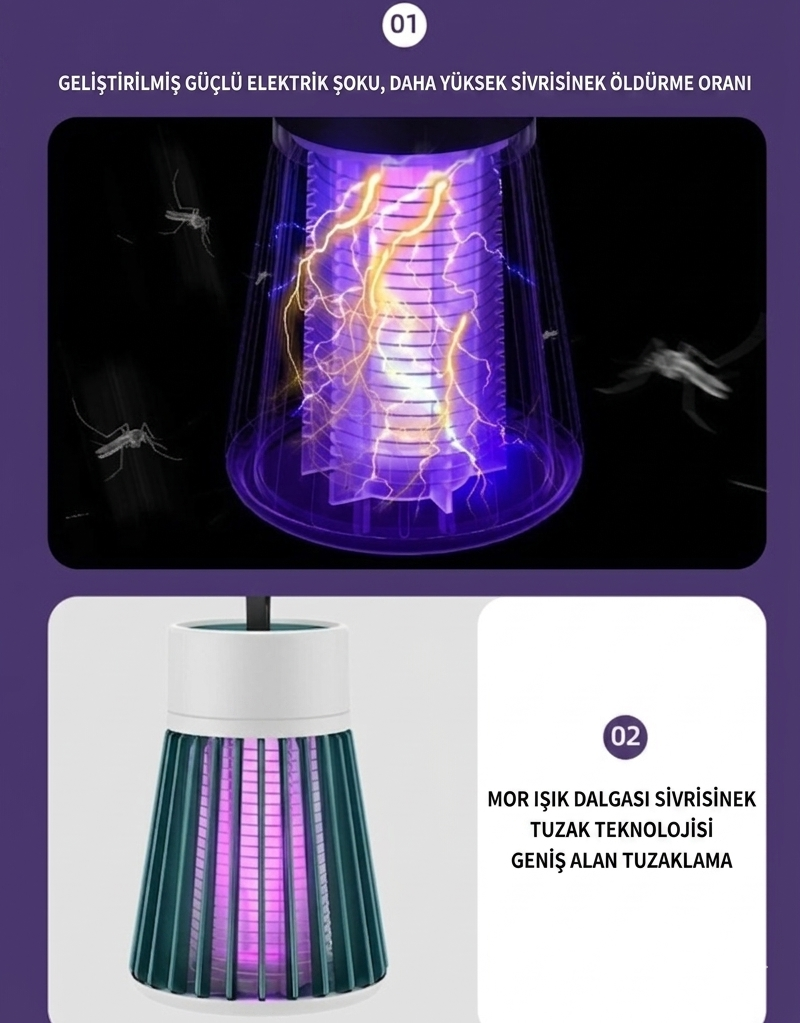 Elektrikli Sivrisinek Kovucu – UV Işıklı